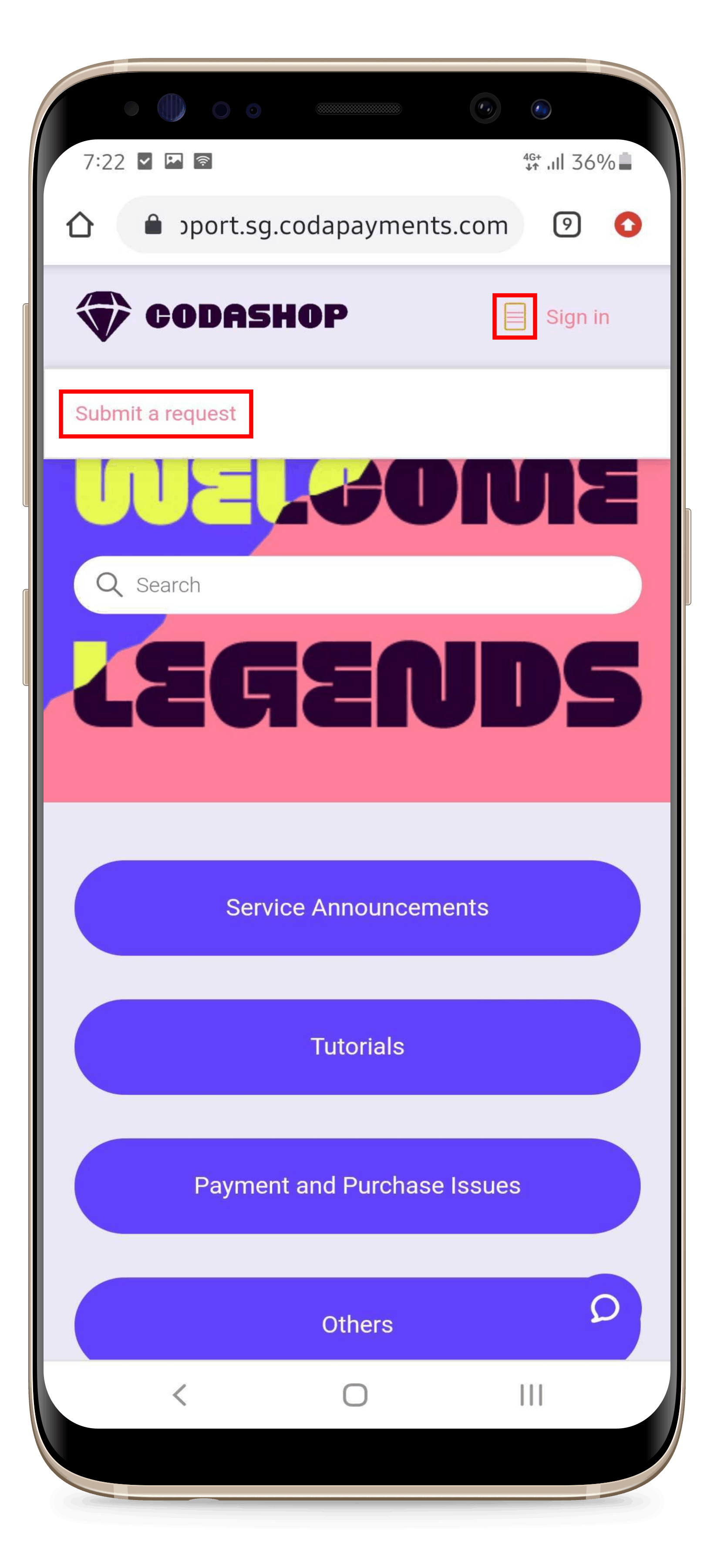 How to submit an email to Codashop customer support – Coda Payments